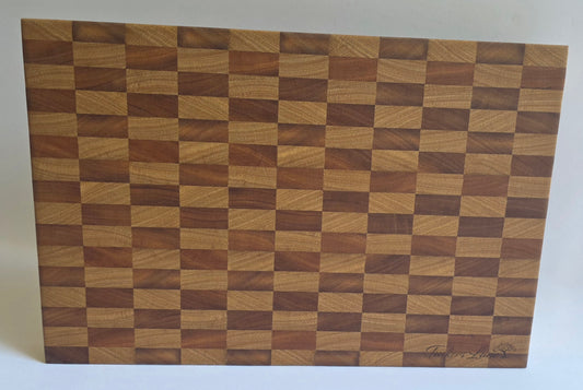 End Grain Mixed Hardwood Butchers Block (396 x 268 x 32mm)
