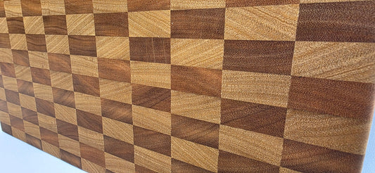 End Grain Mixed Hardwood Butchers Block (396 x 268 x 32mm)