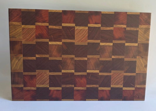 End Grain Mixed Hardwood Butchers Block (394 x 264 x 35mm)